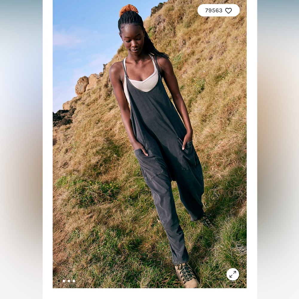 Free People Hot Shot Onesie in washed black